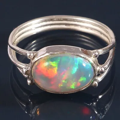 Ethiopian Opal 925 Sterling Silver Band Ring Handmade Statement Jewelry Kd8780 • $16.99