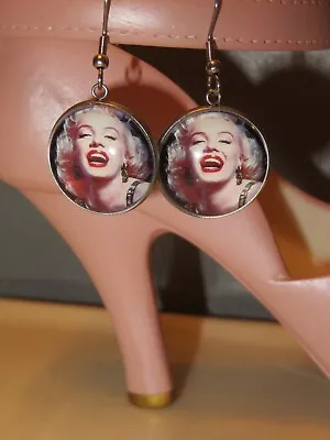 Marilyn Monroe Glass Cabochon Dangle Earrings  • $6.99