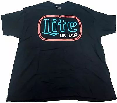 Miller Light On Tap Neon Sign Beer Lager Mens T-Shirt • $14.99