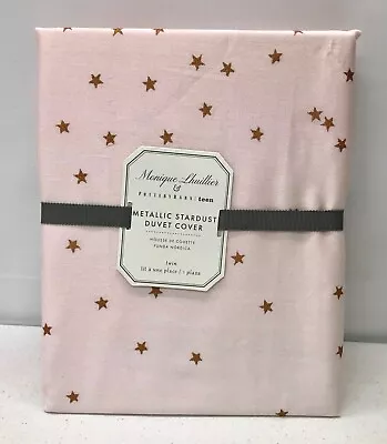 NEW Pottery Barn TEEN Monique Lhuillier Metallic Stardust TWIN Duvet Cover~Blush • $69.99