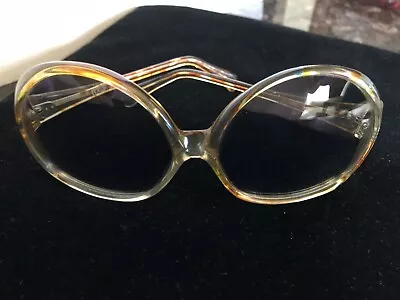 Vintage Glasses Italy Gold & Misc Colored Dots + Giant Light Grey Lenses • $12