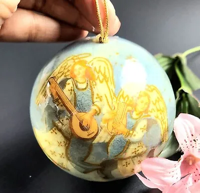 Vintage- SILVESTRI- Christmas Ornament - Angel Playing - Taiwan - 4  Diameter  • $10