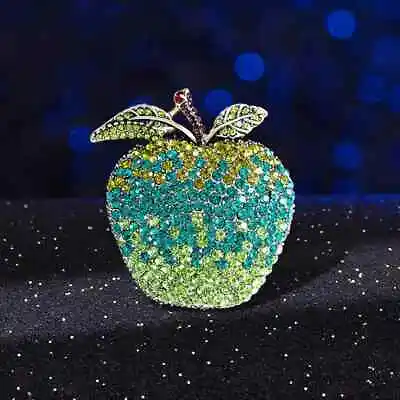 New Arrival Christmas Apple Brooch Vintage Creative Rhinestones Accessories Pin • $5.89