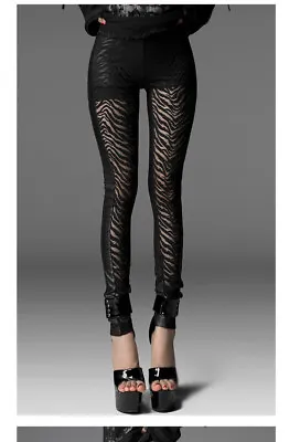 Punk Rave Gothic Victorian Steampunk Visual Kei Zebra Lace Leggings 3XL • $49