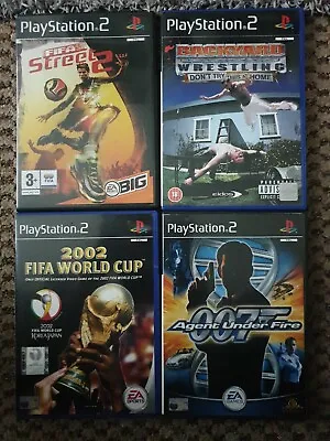 007 Agent Under Fire/2002 Fifa World Cup/Fifa Street 2/Backyard Wrestling PS2 X4 • £8