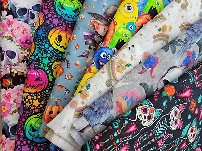 100% Cotton Fabric LITTLE JOHNNY Halloween -150cm Wide Material -15% Multibuy • £11.99