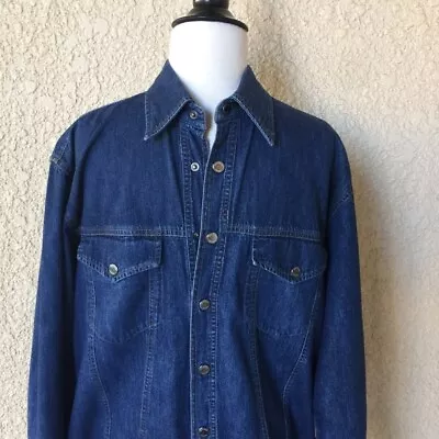 Moschino Jeans Unisex Vintage Denim Long Sleeve Shirt Size Medium • $189