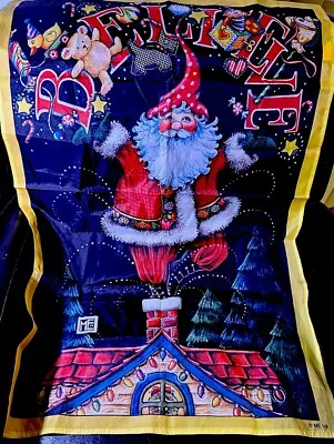 Mary Engelbreit Believe Santa 38x25 Christmas Flag • $25