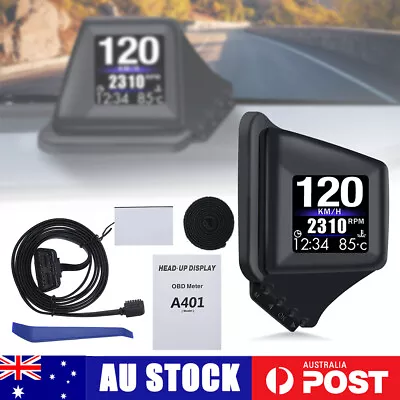 OBD2 + GPS Head Up Display Navigation HUD Mirror GPS Projection Speedometer Alam • $43.65