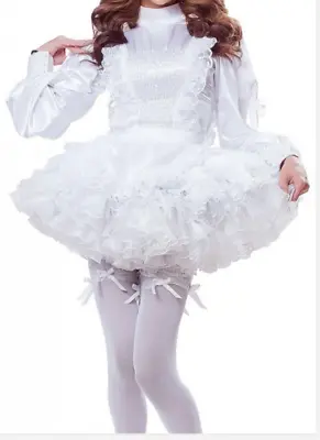 French Sissy Girl Maid Lockable Satin Dress Cosplay Costume Tailored • $79.99