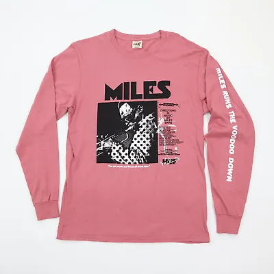 Huf X Miles Davis Long Sleeve Jazz T-Shirt  Runs The Voodoo Down  Dusty Rose M • $94.99