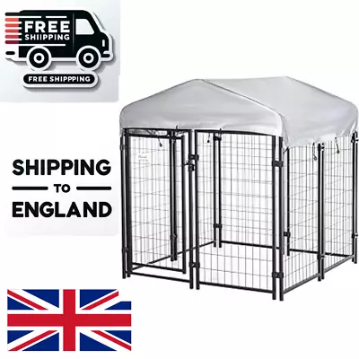 Galvanized Steel Outdoor Dog Kennel - Secure Spacious Run For Pets • £179.94