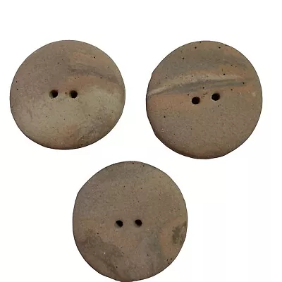 Clay Stone Mosaic Button Tiles 3 Round Art Buttons Assorted Crafting Brown 2.5  • $9