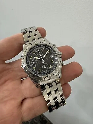 BREITLING Chronomat Longitude A20048 GMT Gray Mens  Automatic 40mm W Box/papers • $1950
