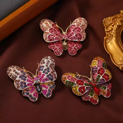 Women Butterfly Brooches & Pins Enamel Pin Sweet Style Noble Banquet Fashion • $5.39