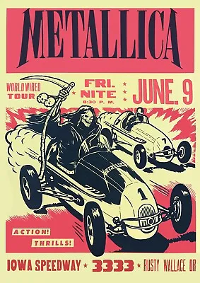 Metallica Concert Iowa Speedway Poster Art Print • £9.63