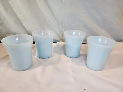 DURALEX Blue Milk Glass Tumblers Set Of 4 Made In France NICE! • $49.99