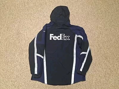 Men’s Size Large Reg FedEx Stan Herman High Visibility Jacket Reflective Hooded • $29.99