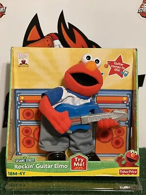 Sesame Street Fisher Price Elmo Rockin Guitar Comes To Life 2002 14” Brand New • $100