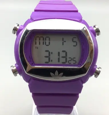 Adidas Digital Watch Men 44mm Purple Rectangle Dial ADH6041 BOX New Battery • $42.49