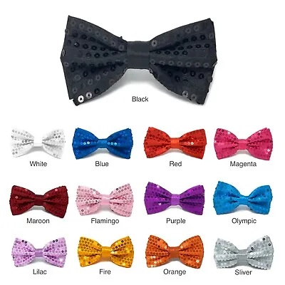 Sequin Bow Ties For Men - Pre-tied Adjustable Length Bowtie Many Colors • $5.99
