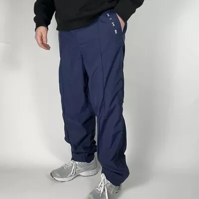 Vintage 90s Nike Tracksuit Bottoms Joggers Spellout Blue Large • £37.95