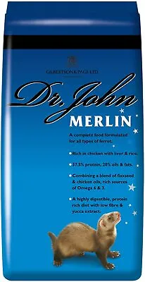 £32.49 • Buy Dr John Merlin Ferret Food 10kg Chicken Dry Kibble Feast Small Animal