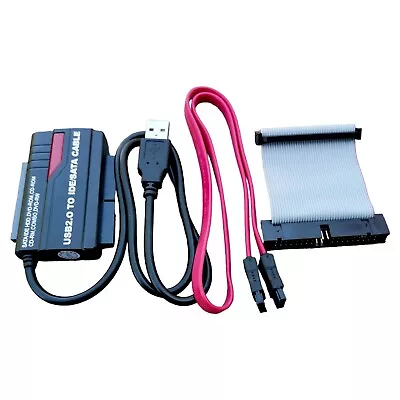USB 2.0 Hard Drive Reader 2.5  3.5  5.25  IDE SATA Convertor Adapter • £2.99