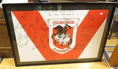 $499 • Buy .1990s ST GEORGE RUGBY LEAGUE SIGNED & FRAMED JERSEY. RAPER, PROVAN, LANGLANDS