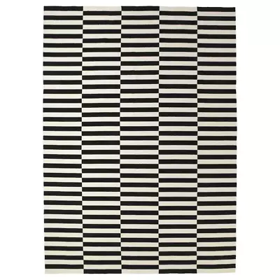 IKEA STOCKHOLM  - Black And White - 250x350 Cm - LARGE 100% WOOL Hand Woven • £280