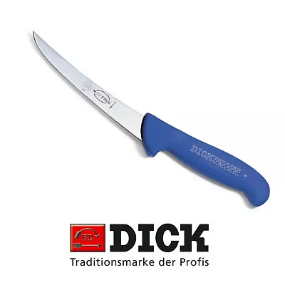 F Dick 13cm 5” ErgoGrip Butchers Curved Flexible Boning Knife Blue 8298113 • $35