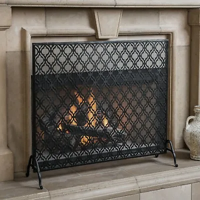 Sagres Modern Iron Single Panel Fireplace Screen • $154.97