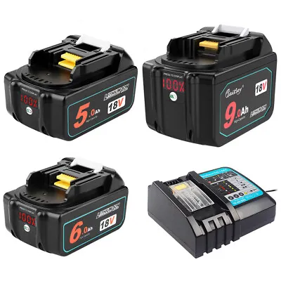 £26.99 • Buy Li-ion Battery Fit For Makita 18V 6Ah 9Ah  BL1830 BL1840 BL1850 BL1860 Charger