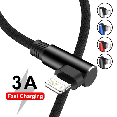 $4.89 • Buy 90 Degrees USB Charger Cable For IPhone 14 13 12 11 X 8 7 6 5 Fast Charging Cord