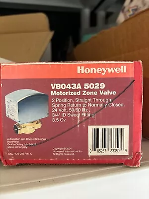 Honeywell V8043A5029/U; V8043A5029 Motorized Zone Valve (3/4in) • $125