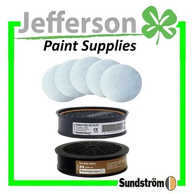 Sundstrom Mask Filter Kit - SR218 A2 Gas / SR510 P3 Particle / SR221 Pre-Filter • $80.43