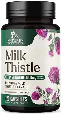 Milk Thistle Supplement - Max Strength 1000mg For Liver Cleanse Detox & Repair • $10.12