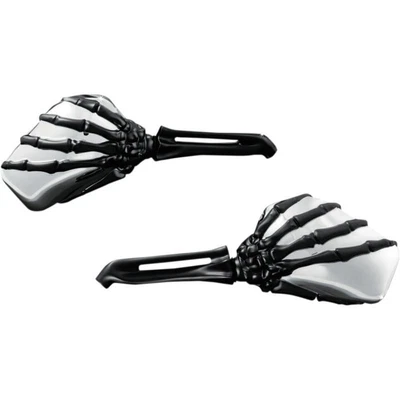 $125.96 • Buy Kuryakyn 1764 Skeleton Hand Mirrors - Black Stem With Chrome Head