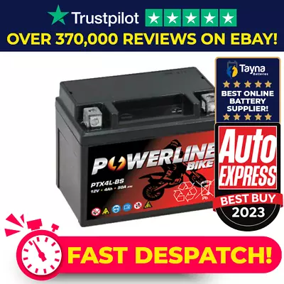 Powerline NANO TECH MOTORCYCLE 12V VOLT BATTERY DTX4L-BS YTX4L-BS Compatible • £15.99