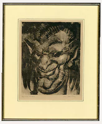 Jean Dulac (1902-1968) - 1955 Monotype Tête De Faune • $292.04