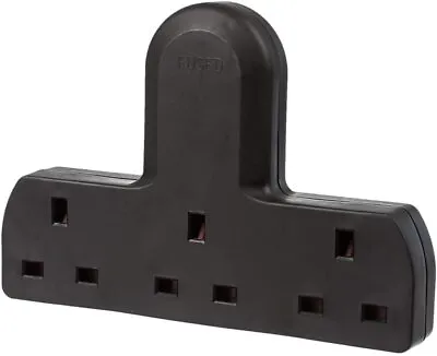 3 Way Gang UK Multi Socket Plug Extension Cable Free Mains Adaptor 13A Black • £9.99