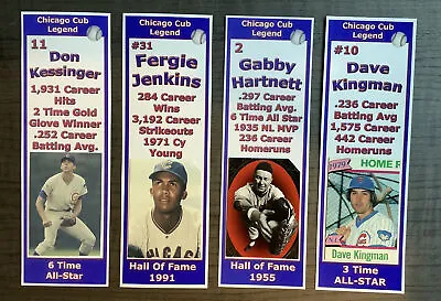 Chicago Cubs / Kessinger Jenkins Gabby Hartnett & Dave Kingman Bookmark Set • $9.99