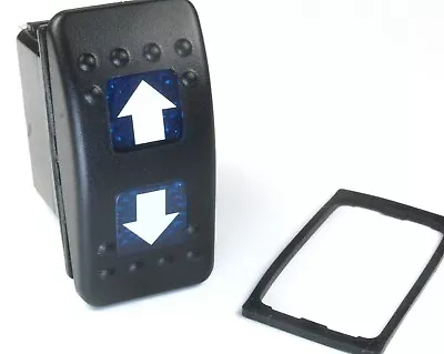 BLUE MOMENTARY Illuminated Rocker Switch SPDT(ON)OFF(ON)12v 20A Up/Down Arrows   • $11.75