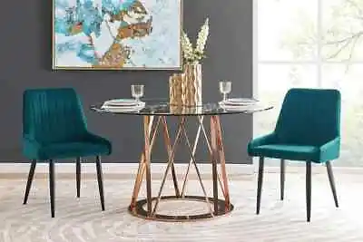 $99 • Buy Matt Blatt Shangri-la Set Of 2 Velvet Dining Chairs Beautiful Emerald Green