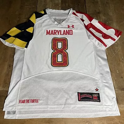 Under Armour Maryland Terrapins Terps NCAA Football #8 Jersey Youth Large • $25