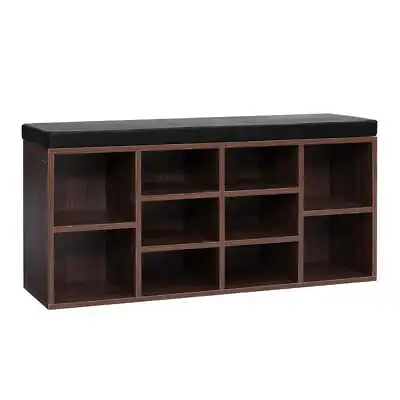 $111.99 • Buy Shoe Cabinet Bench Shoes Storage Rack Organiser Shelf Cupboard Box Walnut