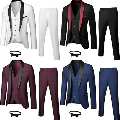 $91.65 • Buy 3 Piece Suit One Button Tuxedo Importe Fabric Slim Fit Premium Dinner Party Suit