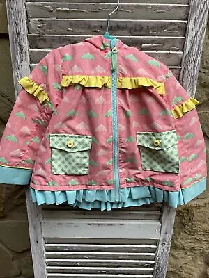 Matilda Jane LOOKS LIKE RAINCOAT JACKET Size 4 Let’s Go Together Umbrellas • £28.12