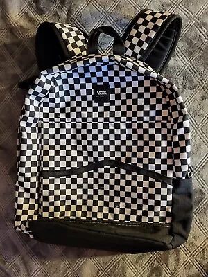 Vans Old Skool Unisex Checkered Backpack Black White Used Great Condition Bag  • $12