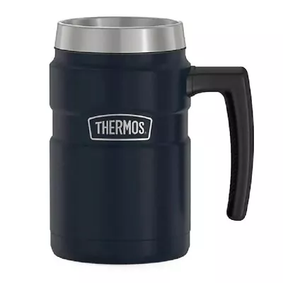 THERMOS Stainless King 470 Ml Insulated Wide Base Camp Coffee Mug Midnight Blue! • $49.95